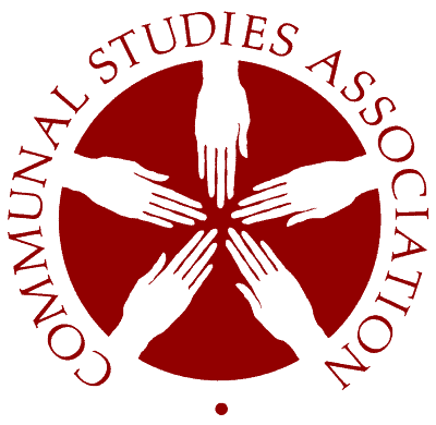Foundation for Intentional Community logo on a red background.