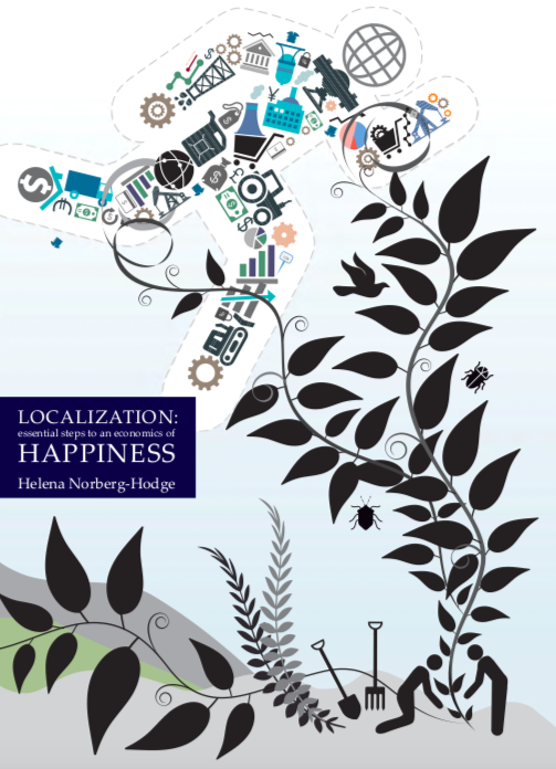 Illustration of a plant with community and sustainability icons.
