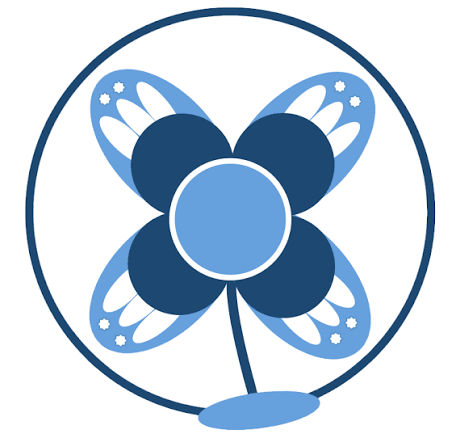 Butterfly logo representing community and sustainability initiatives.